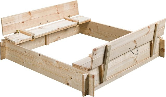 SwingKing Sandkasten Gucio aus unbehandeltem Holz B/T: 120 x 120 cm - Bild 1