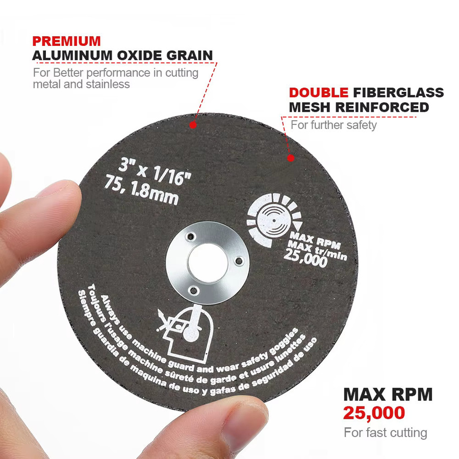 XCAN Mini Schleifscheibe 75mm Kreisförmiges Harz Sägeblatt als Trennscheibe für Winkelschleifer zur Bearbeitung von Holz, Eisen und Metall - Bild 4