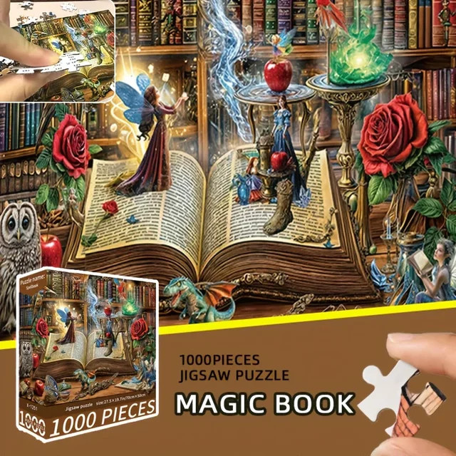 MaxRenard Fantasy Magisches Bücher-Puzzle, 1.000 Teile - Bild 1
