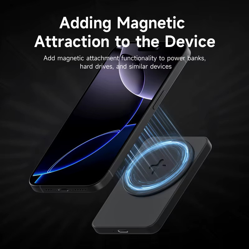 Hagibis Magnetischer Adapter als Magnetaufkleber für MagSafe-Zubehör, Metallplatte und selbstklebendes Patch-Bundle-Kit in Schwarz - Bild 3