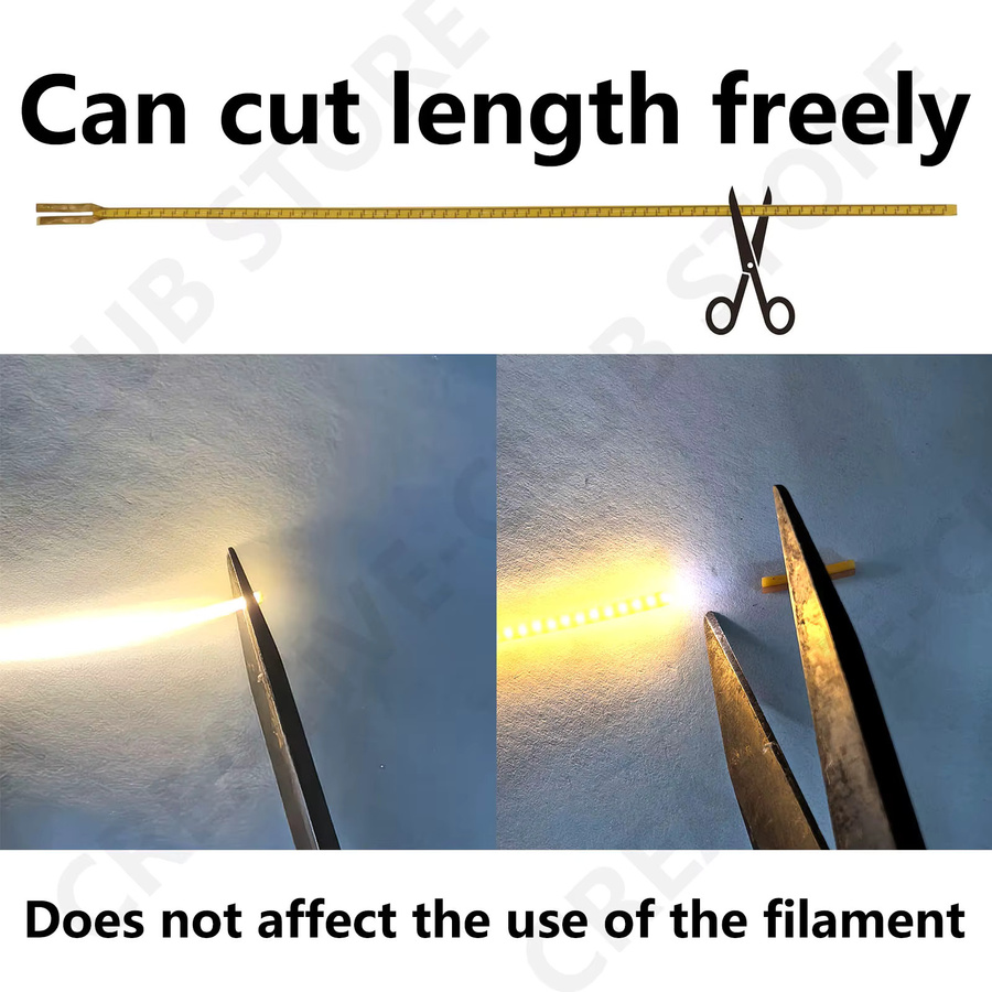 2 Stück DT&ZM Free Cut LED Flexibles Filament DC3V für Edison-Glühbirnen, schneidbar, Vintage-Stil - Bild 5