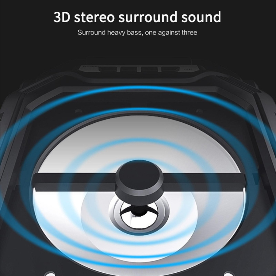 TOMTOP JMS Tragbare Bluetooth Karaoke-Maschine mit Mikrofon, kabelloser Außenlautsprecher, Schwarz - Bild 8