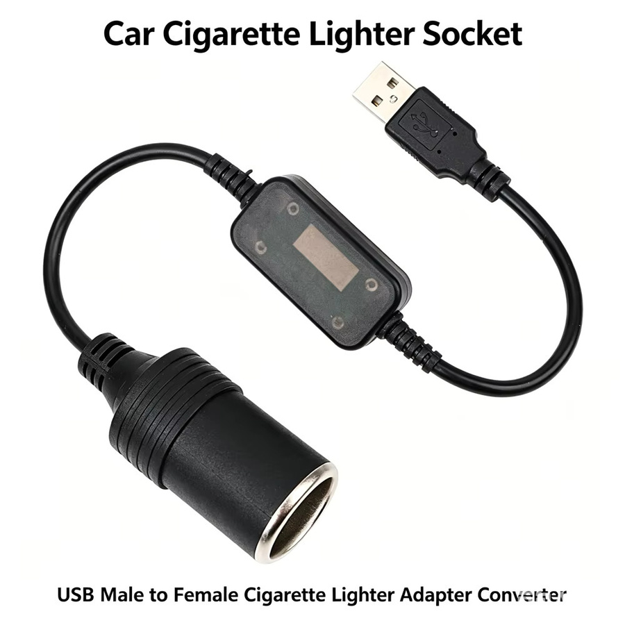 kebidumei USB-Konverter von 5V auf 12V für die Auto-Zigarettenanzünder-Steckdose in Schwarz - Bild 2