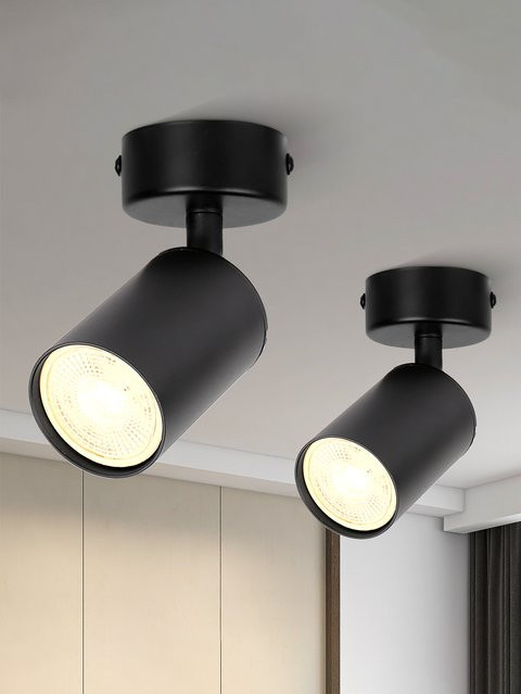 CHENBEN Decken-Spotlampe in Schwarz mit GU10-Fassung, moderner LED-Zylinder aus Aluminium für Schlafzimmer und Flur, B/T/H: 12,5 x 5,2 x 4,0 cm - Bild 1