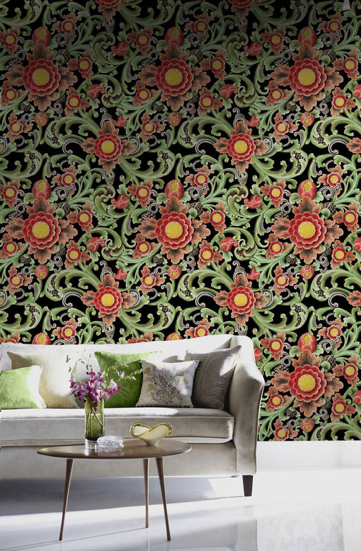 MINDTHEGAP Mural Wallpaper Floral Painting WP20251 in Multicolour mit botanischem Art Nouveau Design - Bild 2