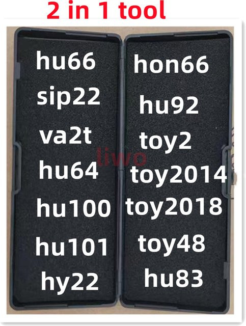 Lishi 2-in-1 Werkzeug Set in Schwarz für HU100 HU101 HU66 HON66 HU92 HU64 SIP22 HY22 HU87 HU83 TOY2 VA2T HU100R TOY48 TOY2014 - Bild 1