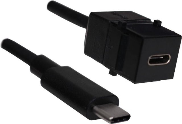 Bachmann USB 3.1 Type C Keystone Modul in Schwarz - Bild 1