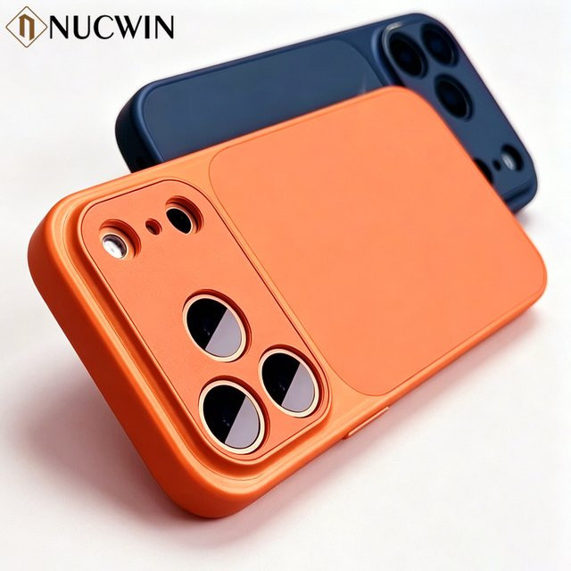 NUCWIN Handyhülle mit Orange-Haut-Textur für iPhone 11 bis 17 Pro Max in Orange, stoßfeste Retro-Schutzhülle mit weichem Rahmen - Bild 1