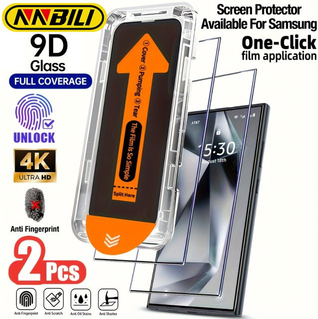 NNBILI 2-teiliges Set Panzerglas mit automatischer Staubentfernung für Samsung Galaxy S26 Ultra, S26 und S26 Plus, transparent - Bild 1