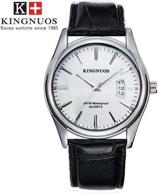KINGNUOS Armbanduhr, Quarz, Edelstahl, Schwarz, Herren - Bild 1