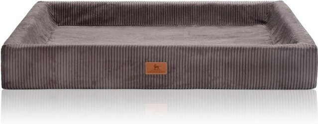 Knuffelwuff Santiago Orthopädisches Hundebett aus Cord in Braun/Grau, B: 85 cm, T: 65 cm - Bild 1