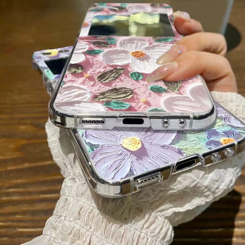 Transparente Handyhülle mit Blumenmuster für Samsung Galaxy Z Flip 7 6 5 4 3 5G - Bild 2