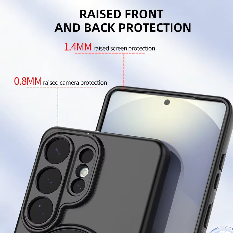 Magnetische Schutzhülle für Samsung Galaxy S26, S26 Plus und S26 Ultra mit 360 Grad rotierendem Ständer und Wireless Charging Unterstützung, Schwarz - Bild 3