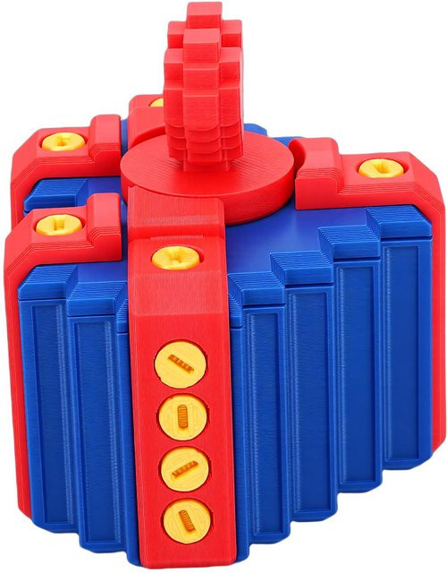 Musysh Nervige Geschenkbox mit Schrauben, 3D-gedruckter Scherz-Geschenkbehälter aus Kunststoff, Mehrfarbig - Bild 1