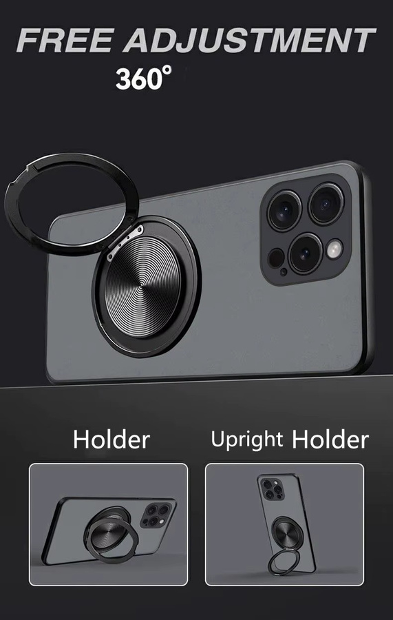 Xiaomi Hartschalenhülle mit Ringständer und magnetischem Schutz in Schwarz für Xiaomi Mi 17T Pro, Xiaomi Mi 17T und 15T Pro - Bild 3