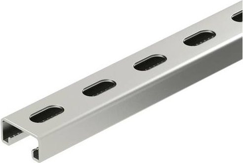 OBO Bettermann Profilschiene aus Metall in Silber, L: 200 cm, B: 4,1 cm, H: 2,1 cm - Bild 1