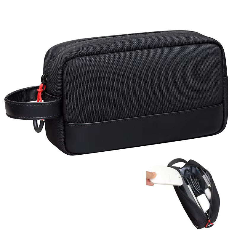 Halilulu Tragbare Reise-Organizer-Tasche für digitales Elektronikzubehör in Schwarz mit Mesh-Fächern - Bild 7