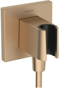 Hansgrohe Wandanschluss Fixfit E eckig mit Brausehalter in Brushed Bronze - Bild 1