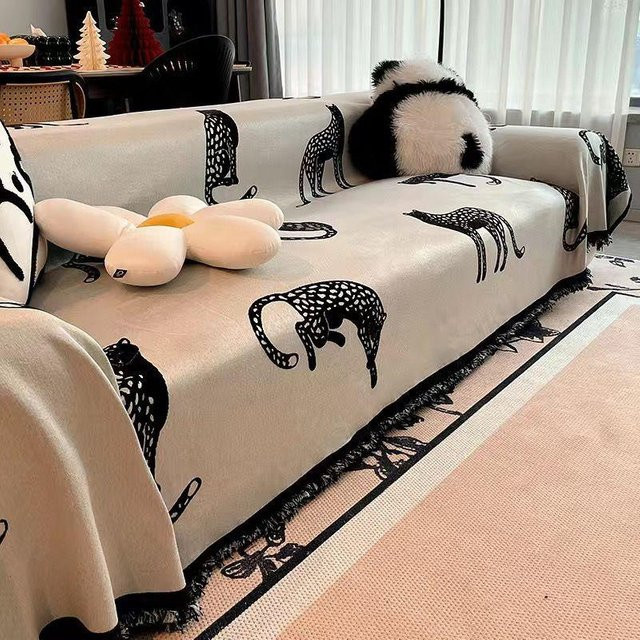 Super Six Sofadecke aus Chenille in Weiß, B/B: 180 x 130 cm - Bild 1