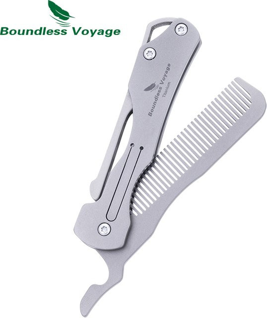 Boundless Voyage Haarkamm für Herren, Titan, faltbar - Bild 1