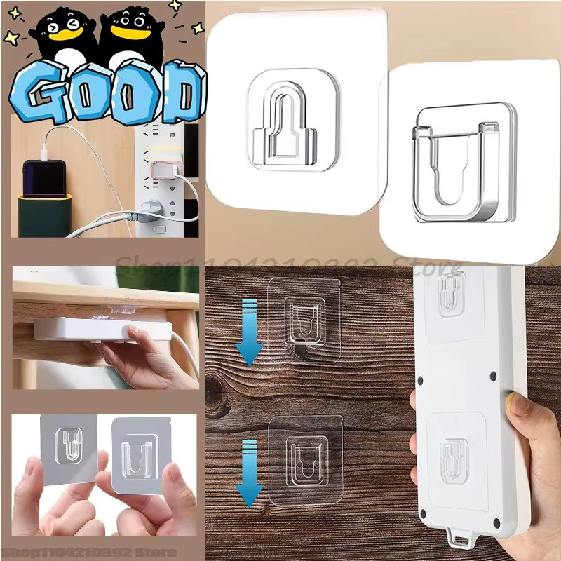 Doppelseitige Klebehaken aus transparentem PVC für die Wandmontage, Mehrzweck-Aufbewahrungshaken für Küche und Büro, B/H/T: 6,0 x 6,0 x 6,0 cm - Bild 2