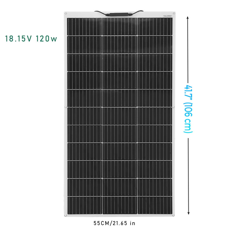 XINPUGUANG Flexibles monokristallines Solarpanel Photovoltaik-Modul für Wohnwagen, Hausdach und Wohnmobil in Schwarz oder Weiß (50W oder 120W) - Bild 2