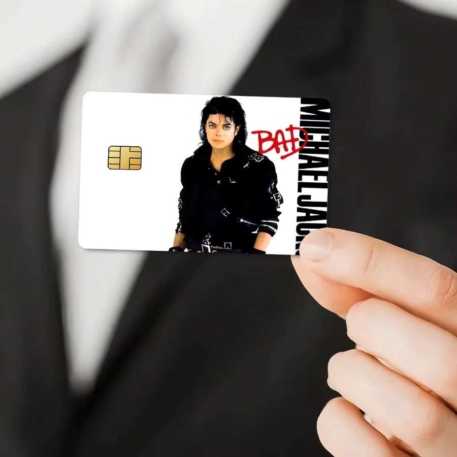 Potdemiel Michael Jackson Aufkleber Set für Bankkarten und Buspässe, 4 Stück, wasserfest, mehrfarbig - Bild 4