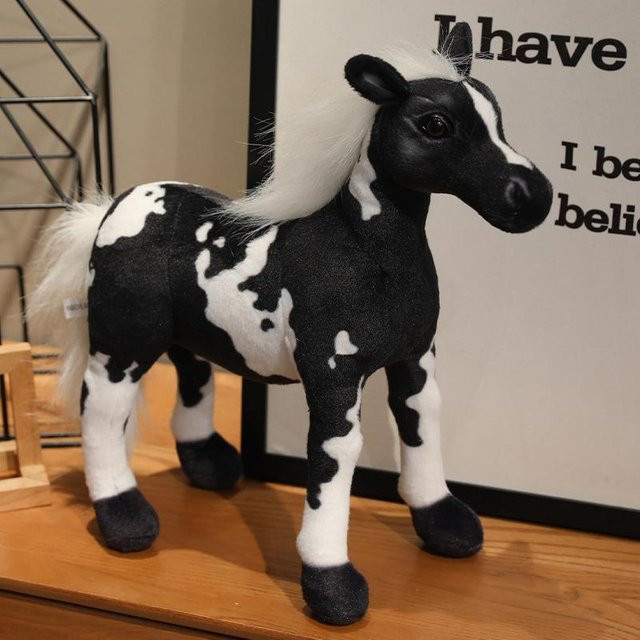 Simulations-Pferde-Plüschpuppe, Zebra-Pferd, Stofftier, 26cm, ab 14 Jahre - Bild 1