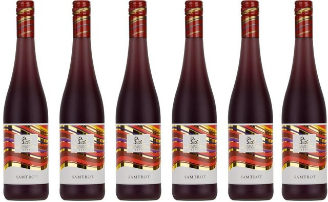 Winzer vom Weinsberger Tal Junge Linie Samtrot Qualitätswein lieblich 6 x 0,75 l - Bild 1