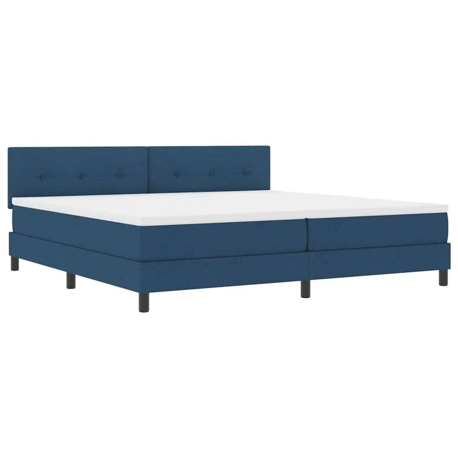 vidaXL Boxspringbett mit Matratze und LED-Unterbettbeleuchtung in Blau, Stoff, B/T/H: 200 x 200 x 88 cm - Bild 2