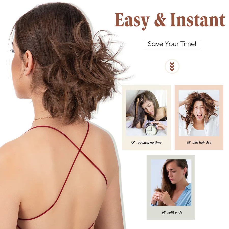 SARLA Clip-in Haarteile, lockiges Haar, Damen - Bild 5