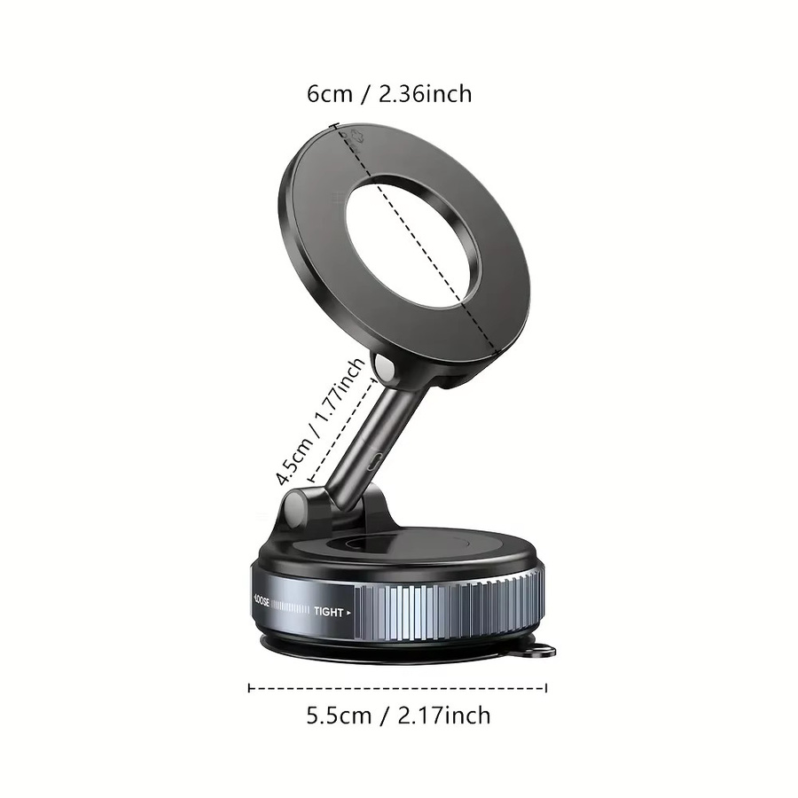 Magnetischer Telefon-Autohalter in Schwarz, faltbare und 360 Grad drehbare Halterung für Auto, Schreibtisch und Badezimmer - Bild 3