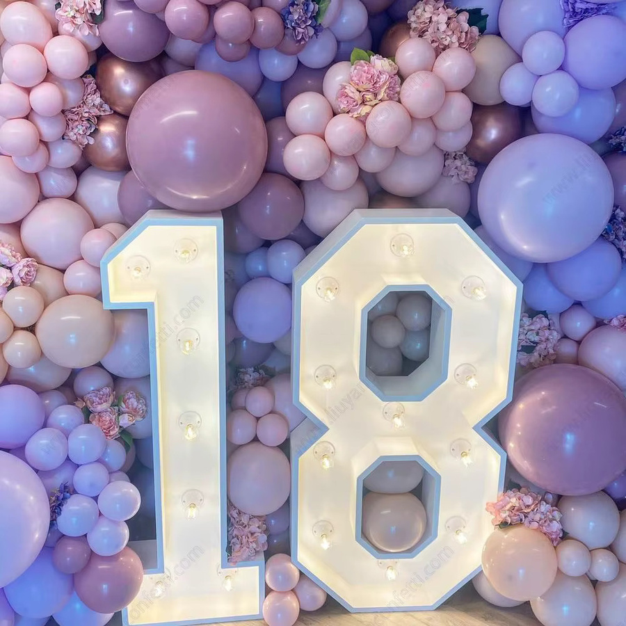 LED Zahlenrahmen für Ballonfüllung mit 10 Lichtern in Weiß, Höhe: 91,5 cm - Bild 2
