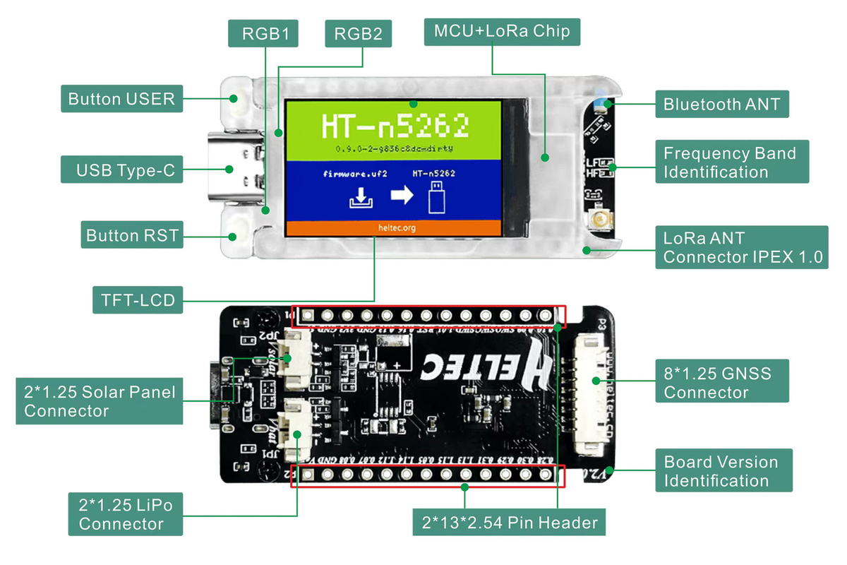 Heltec Mesh Node T114 V2.0 Meshtastic GNSS Tracker mit SX1262 LoRaWAN, Bluetooth und GPS für Arduino und BLE Positionierung - Bild 6