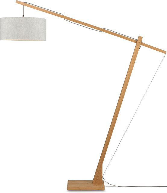 Good&Mojo Mont Blanc F Stehleuchte aus Bambus und Leinen in Beige - Bild 1