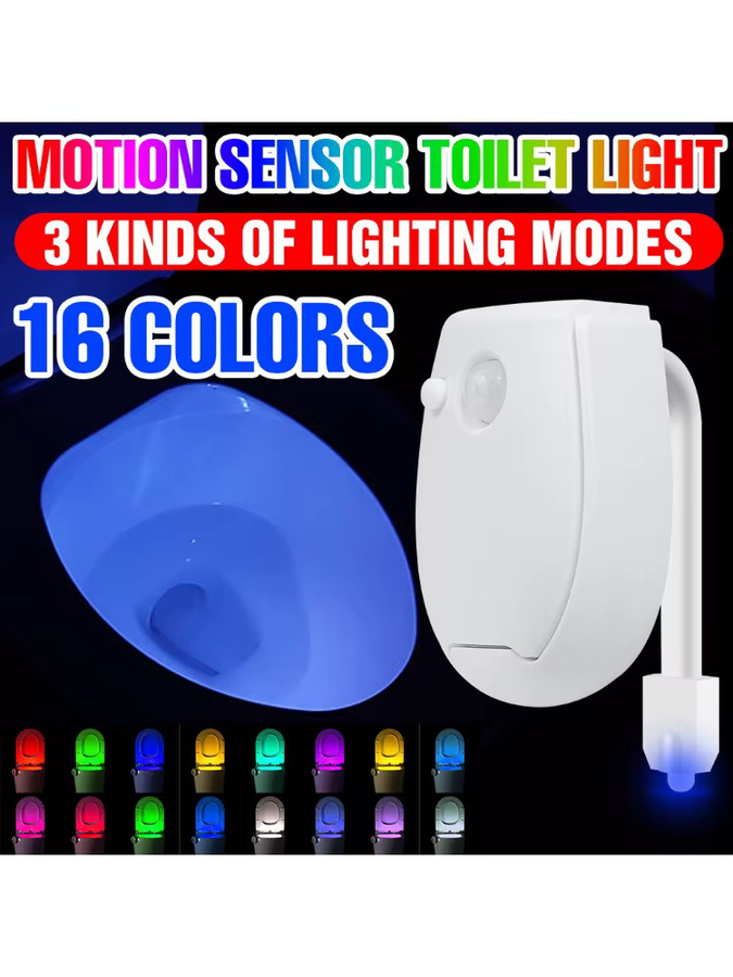 CanLing LED-Toilettenlampe mit intelligentem PIR-Bewegungssensor, wasserdichtes Nachtlicht für das Badezimmer in Weiß und Multicolour mit 16 Farben und 3 Modi - Bild 6
