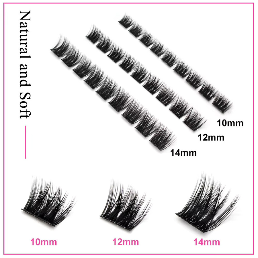 Künstliche Wimpern, 3D Fluffy Natural Segmented, Unisex - Bild 3