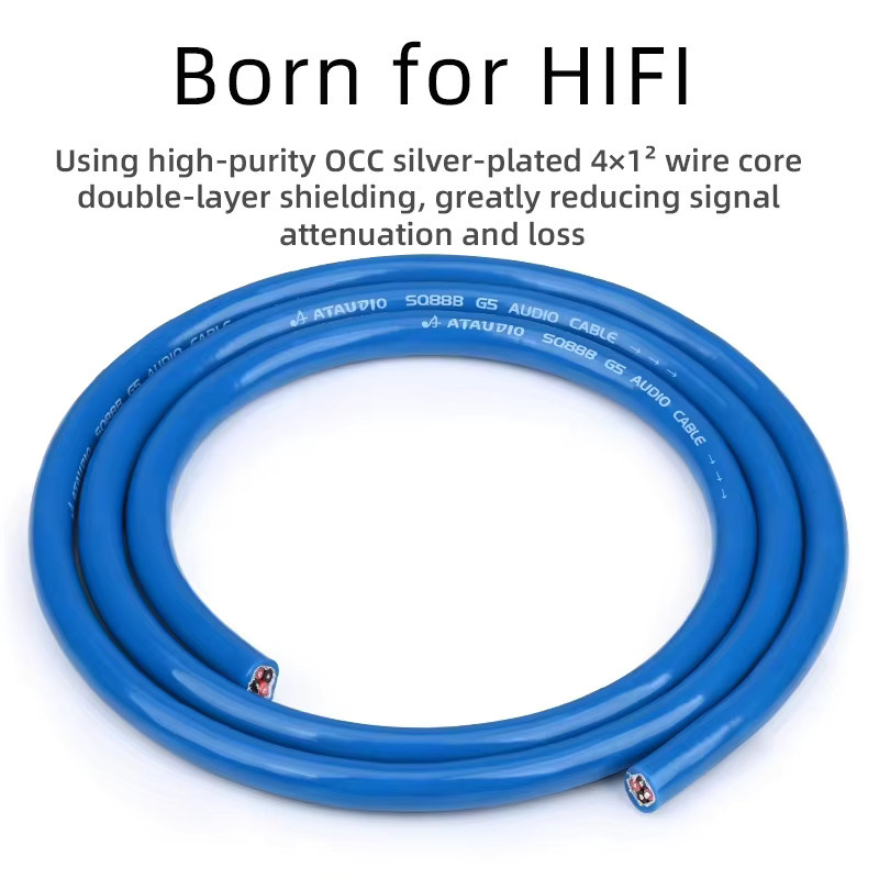 ATAUDIO HiFi Audio Bulk Kabel OCC versilbert für Lautsprecher und Verstärker in Silber - Bild 2