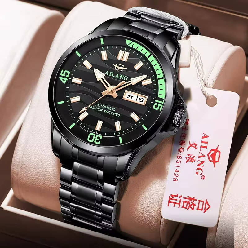 AILANG Armbanduhr Automatik, Edelstahl, Schwarz, Herren - Bild 4