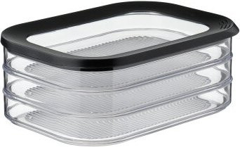 Mepal Aufschnittdose Modula 550/3, schwarz und transparent, luftdicht und stapelbar - Bild 1
