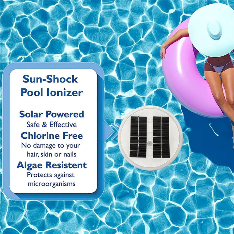 Dreamburgh Solar Pool Ionizer Kupfer-Silber-Ionen Schwimmbad Luftreiniger zur Algenbekämpfung und Chlorreduzierung für Outdoor-Pools in Silber - Bild 4