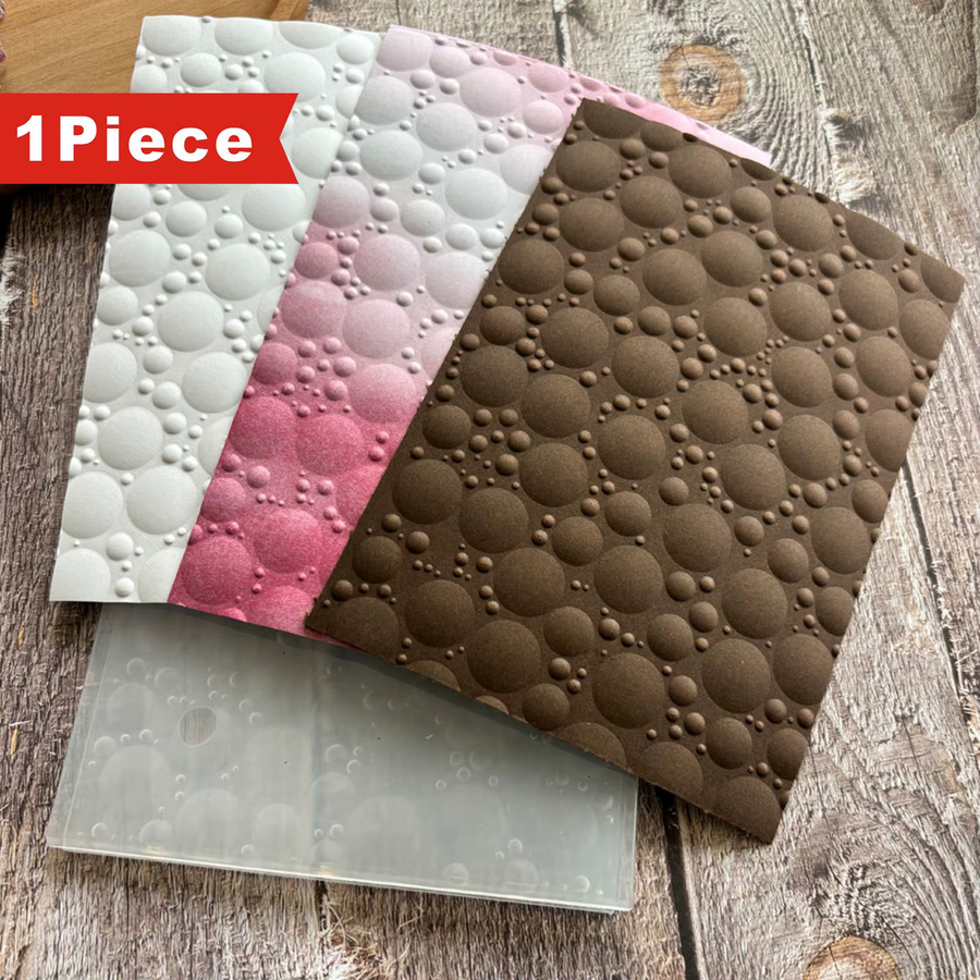 Ordner mit 3D-Prägung Bubble Pattern Background aus Kunststoff in Weiß mit Blumenmotiv für DIY-Sammelalben und Kartenherstellung - Bild 1