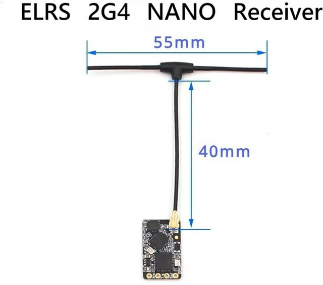 BETAFPV ExpressLRS 2,4GHz Nano Empfänger mit T-Typ Antenne und WLAN-Upgrade für FPV RC Drohnen - Bild 1