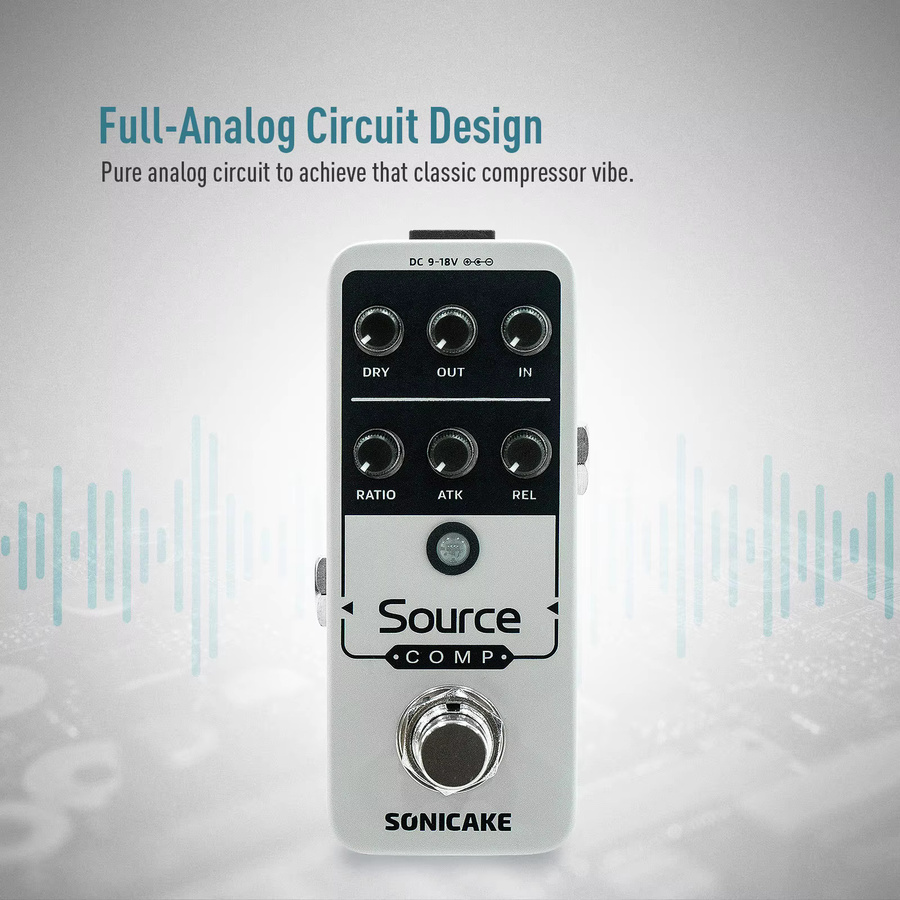 SONICAKE QSS-27 Quellkompressor Studiokompressor Analog Gitarreneffektpedal in Silber - Bild 2