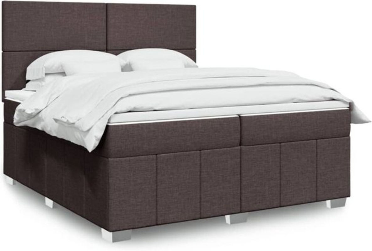 Vidaxl Boxspringbett mit Matratze in Braun aus Stoff und Holzwerkstoff, B/T/H: 200 x 200 x 140,5 cm - Bild 1