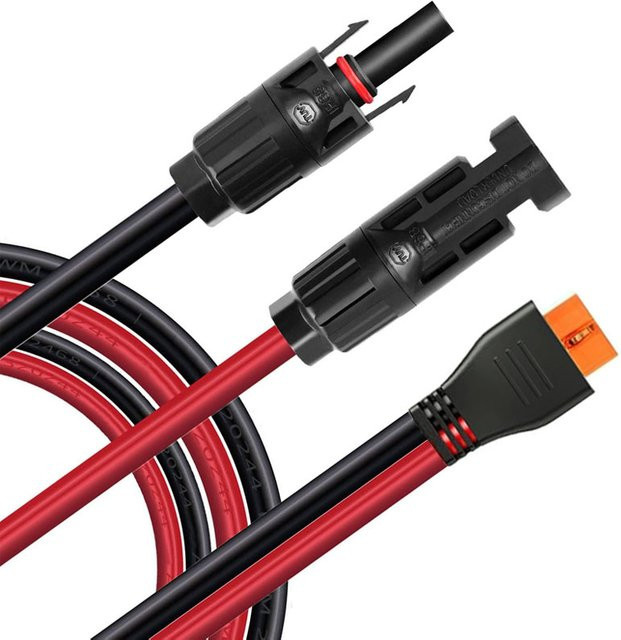 April Ample Solarpanel Ladekabel mit XT60i-F Stecker, 12 AWG, Länge: 3 m und 1,5 m für ALLPOWERS, Ecoflow River/Delta, Anker SOLIX und Bluetti Solarstromstationen - Bild 1