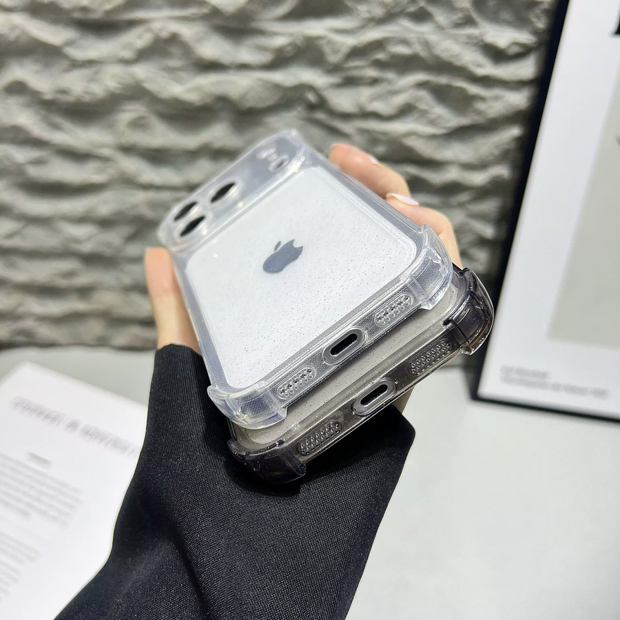 Stoßfeste, transparente Glitzer-Handyhülle für Apple iPhone (verschiedene Modelle) in Clear - Bild 3