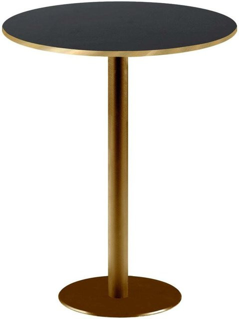 RestooTab Stehtisch Rome rund mit schwarzer Platte und goldmetallic Gestell, H: 113 cm, Ø: 60 cm - Bild 1
