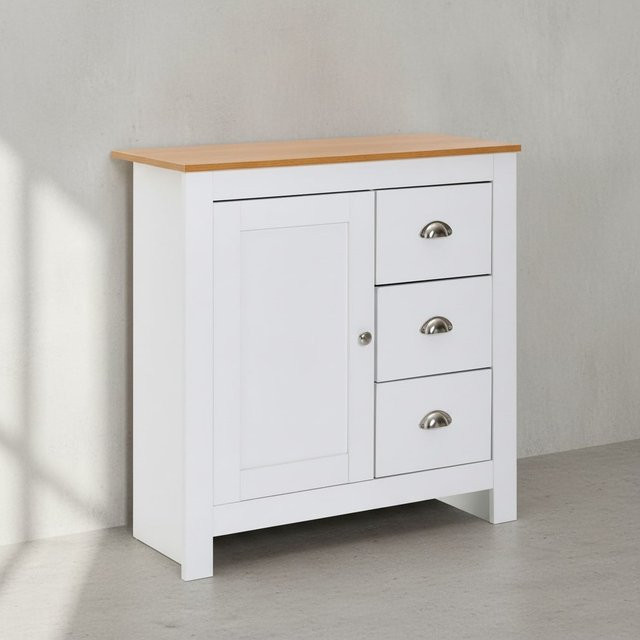 KADIMA DESIGN Moderne Schubladenkommode in Braun mit 3 Schubladen und 2 Türfächern, B/H/T: 81 x 79 x 35 cm - Bild 1