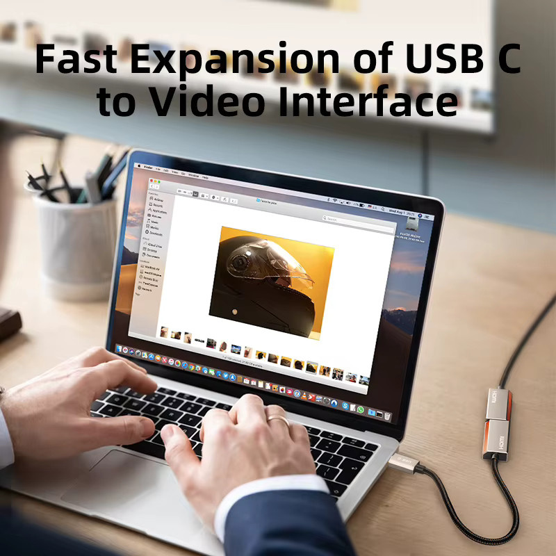 CABLETIME 8K USB-C auf HDMI Kabel mit 8K@60Hz und 4K@120Hz Auflösung, HDR 10 und Zinklegierung für Gen 2 Geräte, MacBook Air und iPad Pro - Bild 2